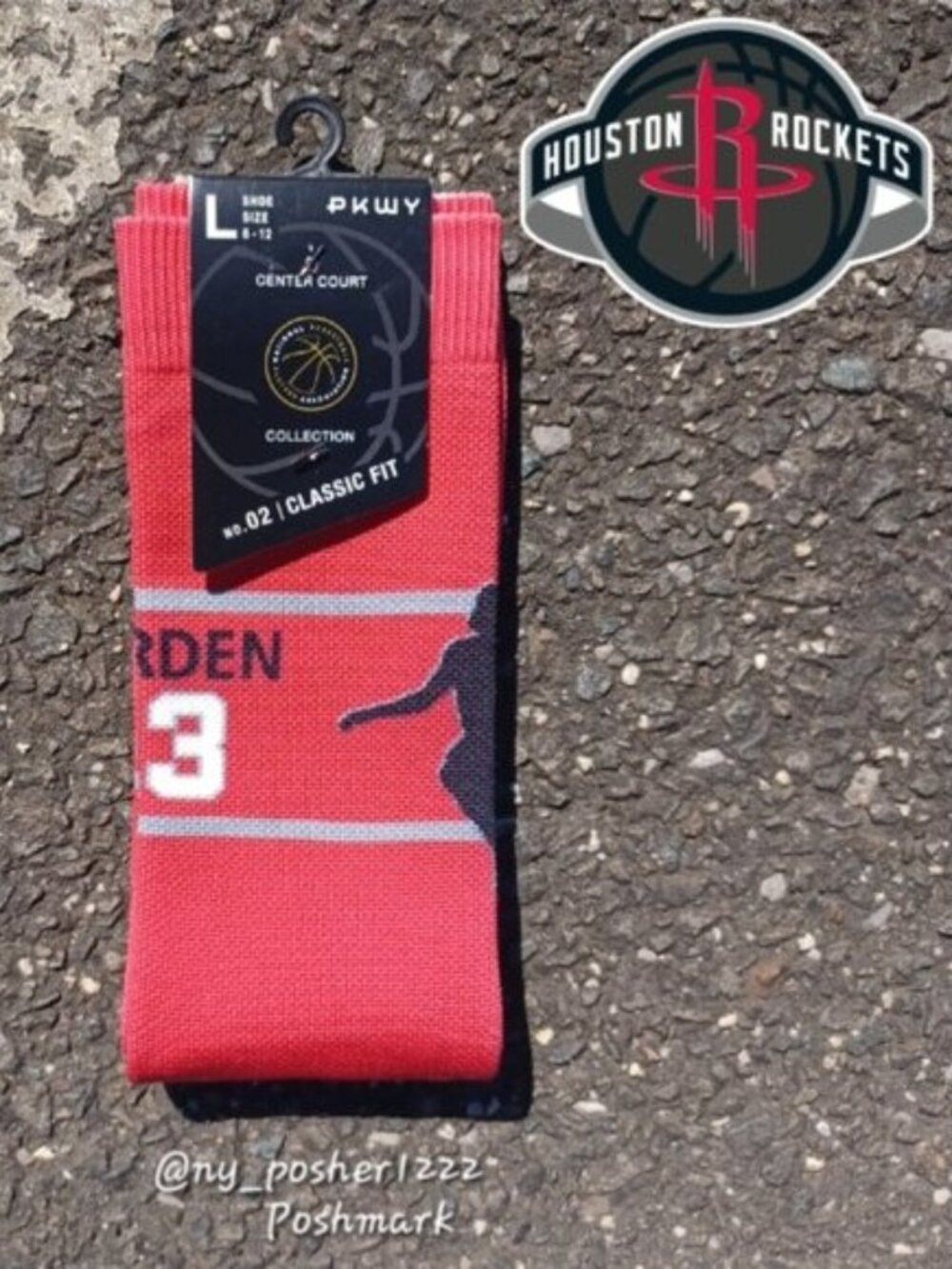 NBA 𝗣𝗞𝗪𝗬 Men's Houston Rockets Hi Wire James Harden #13 Socks Red (Size L)